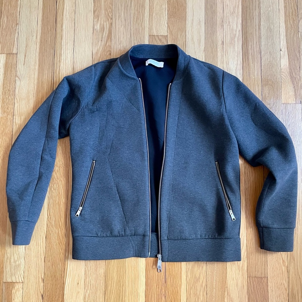 Everlane street fleece gray bomber jacket - small